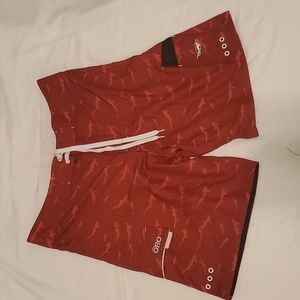 OHO red Schoolie boardshorts size 36 NWOT